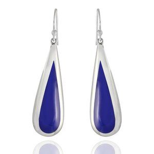 STERLING SILVER Lapis Lazuli DROP EARRINGS e10612